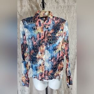 Violet & Claire multi Color Crinkle Blouse NWOT